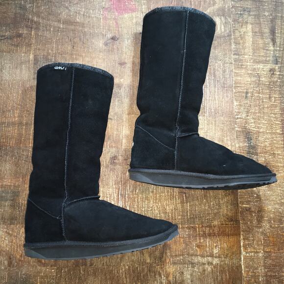 Emu Australia Bronte Tall 12" Boot Womens 8 39 Black Shearling Merino Wool Warm - Picture 4 of 10
